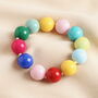 Rainbow Chunky Beaded Bracelet In Gold, thumbnail 1 of 3