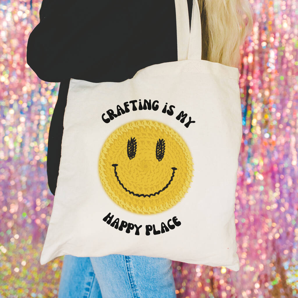 Glitter Smiley Face Tote Bag by AJMoon | Society6