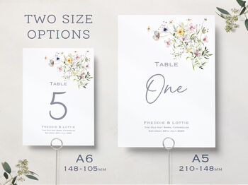 Wildflower Wedding Table Numbers And Names, 2 of 4