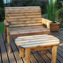 Deluxe Wooden Garden Bench Set With Coffee Table, thumbnail 1 of 3