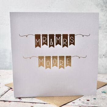 Personalised Bunting Wedding Card, 2 of 2