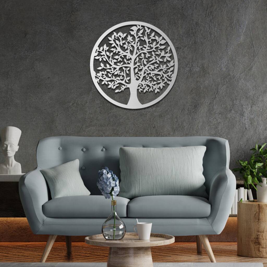 Wooden Tree Of Life Wall Art, Round Tree Wall Decor By Duke Craft ...