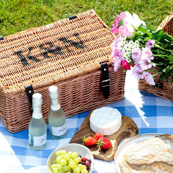 Personalised Picnic Hamper Gift For Couples Wedding Or Anniversary Present For The Home, 7 of 11