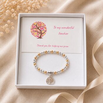 Teachers Thank You Tree Of Life Charm Bracelet, 4 of 5