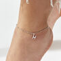 Letter Anklet In Silver Or Gold Vermeil Plated, thumbnail 1 of 4