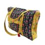 Block Printed Navy Blue, Mustard And Pink Lily Quilted Bag, thumbnail 7 of 7