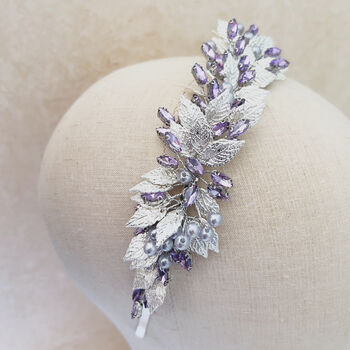 Lilac Crystal And Pearl Headband, 2 of 5