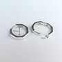 Sterling Silver Geometric Huggie Hoop Earrings, thumbnail 5 of 7