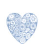 'Flower Heart' Print In Serenity Blue, thumbnail 3 of 5