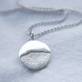 Recycled Silver Moonrise Fingerprint Charm Necklace, thumbnail 1 of 8