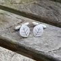 Leaf Cufflinks In Solid Sterling Silver, thumbnail 3 of 4