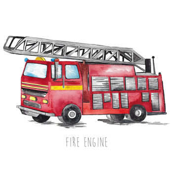 Personalised Fire Engine Art Print, 3 of 5