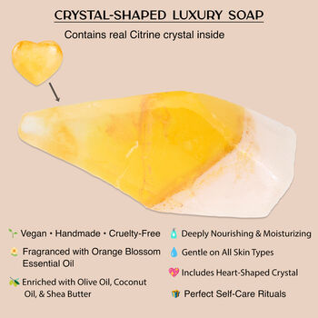Citrine Crystal Soap With Real Citrine Heart Shaped Crystal Inside, 4 of 8
