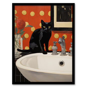 Now Wash Your Paws Cat Bathroom Painting Wall Art Print, 5 of 6