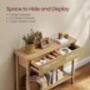 Console Table Boho Style Two Drawers Hallway Table, thumbnail 3 of 6