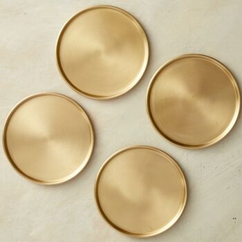 Indira Brass Coasters Set Of Four, 4 of 4
