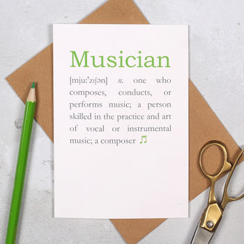 Personalised Musician Definition Music Lovers Card, 4 of 6