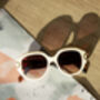 Cream Circle Arm Detail Oversize Sunglasses, thumbnail 5 of 7