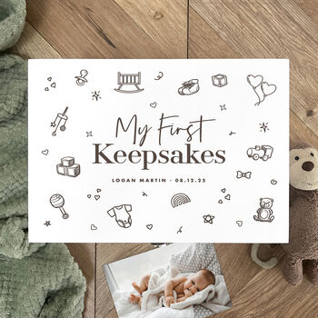 Personalised My First Keepsakes Engraved White New Baby Keepsake Box Three Sizes 22cm | 27cm | 30cm, 4 of 7