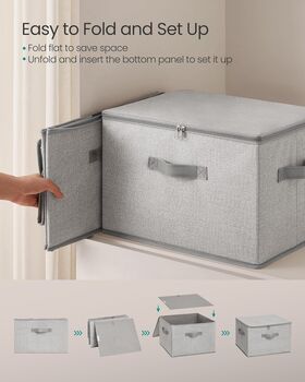 Set Of Foldable Storage Bins Boxes With Lids, 4 of 5