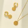 Hammered Gold Disc Necklace, thumbnail 2 of 8