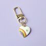 Rainbow Heart Keyring Bag Charm With Enamel And Crystal Detail, thumbnail 1 of 2