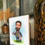 Fishrman Gift Print Caricature Portrait, thumbnail 3 of 4