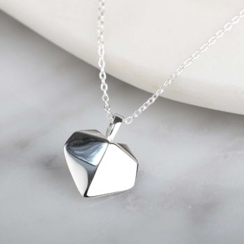 Stunning Silver Origami Heart Necklace, 4 of 7