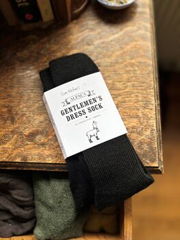 Luxury Alpaca Dress Socks In Black, 3 of 3