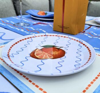 Orange Squiggle China Plate, 2 of 5
