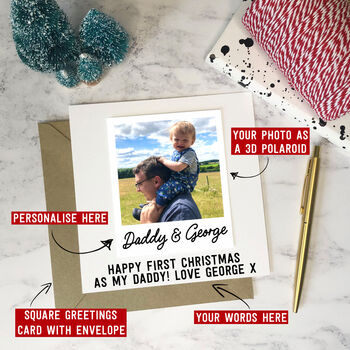 Daddy Or Dad Christmas 3D Photo Card, 2 of 4