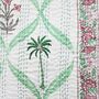 Floral Pink Palm Tree Print Kantha Throw, thumbnail 5 of 6