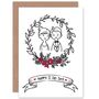 Happy I Do Day Cute Bride Groom Drawing Wedding Card, thumbnail 1 of 4