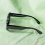 Glossy Black Rounded Rectangle 90s Look Sunglasses, thumbnail 2 of 3
