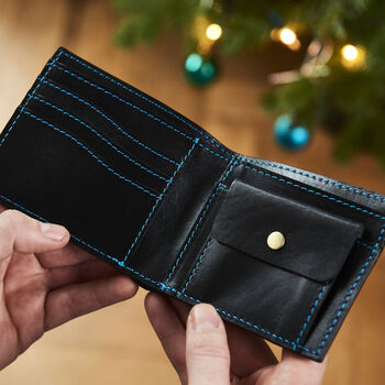 Personalised Leather Wallet With Contrast Stitch, 5 of 12