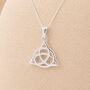 Personalised Sterling Silver Celtic Triquetra Trinity Knot Pendant Necklace, thumbnail 3 of 11