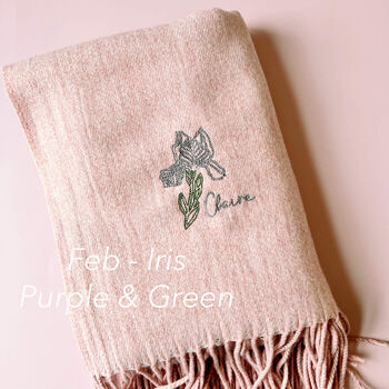 Embroidered Birth Flower Scarf In A Box, 6 of 12