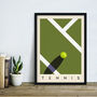 Tennis Minimalist Sports Poster, thumbnail 1 of 3