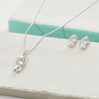 Knot Stud Earrings Sterling Silver, 3 of 5