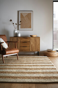 Bondi Jute Stripe Natural/Bottle Green 120/170, 3 of 4