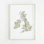 Floral Map Of The British Isles Print, thumbnail 1 of 3