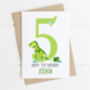 Personalised Children's Birthday Card Green Dinosaur, thumbnail 5 of 8