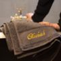Personalised Charcoal And Gold Bath Or Hand Towel, thumbnail 3 of 3