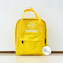 Yellow Personalised Twin Handle Mini Square Backpack, thumbnail 1 of 3