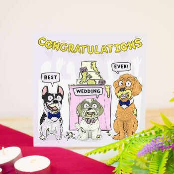 Funny Wedding Congratulations Dog Card, 2 of 5