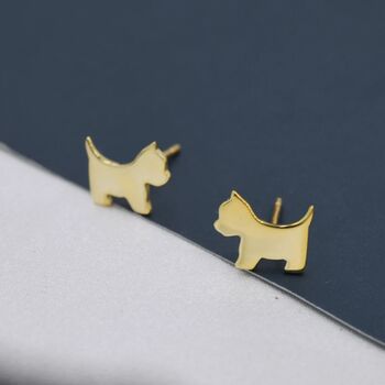 Terrier Dog Stud Earrings In Sterling Silver, 6 of 9