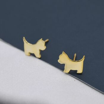 Terrier Dog Stud Earrings In Sterling Silver, 6 of 10