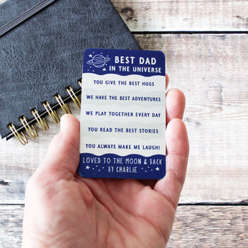 Reasons You Are The Best Dad In The Universe Personalised Metal Wallet Card, 5 of 6