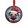 Pug In Santa Hat Suncatcher Decoration, thumbnail 6 of 6