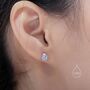 Sterling Silver Droplet Moonstone Crown Stud Earrings, thumbnail 6 of 11